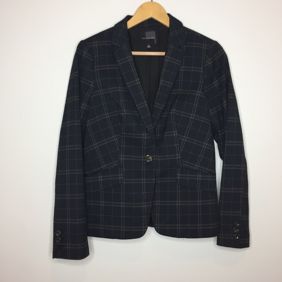 The Limited Jackets & Blazers - The Limited Women’s Plaid blazer black size 6